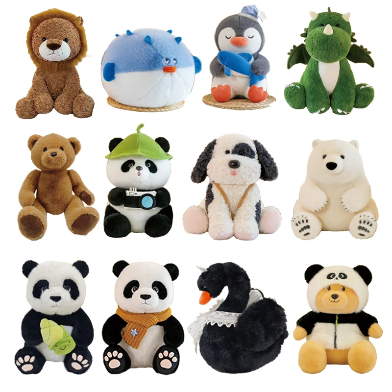 Factory Direct Sale cute soft stuffed 22CM 25cm plushie toy customization Chinese Panda plush toys