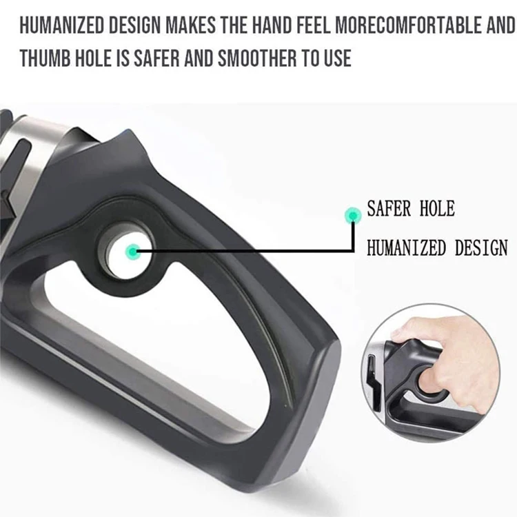 Hot Selling Kitchen Sharpener And Scissors Diamond Steel Sharpener Knife Black Knife Sharpener