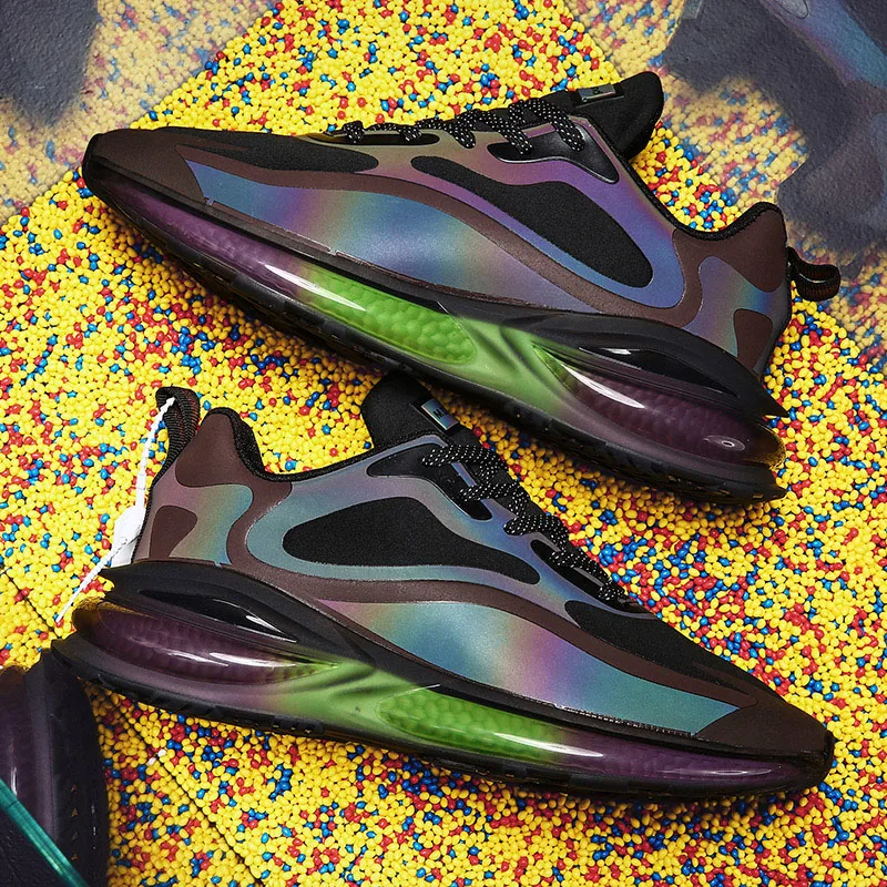 Autumn/winter fashion shoes men coconut laser glow-in-the-dark sneakers for male students popcorn casual cushioned running shoes