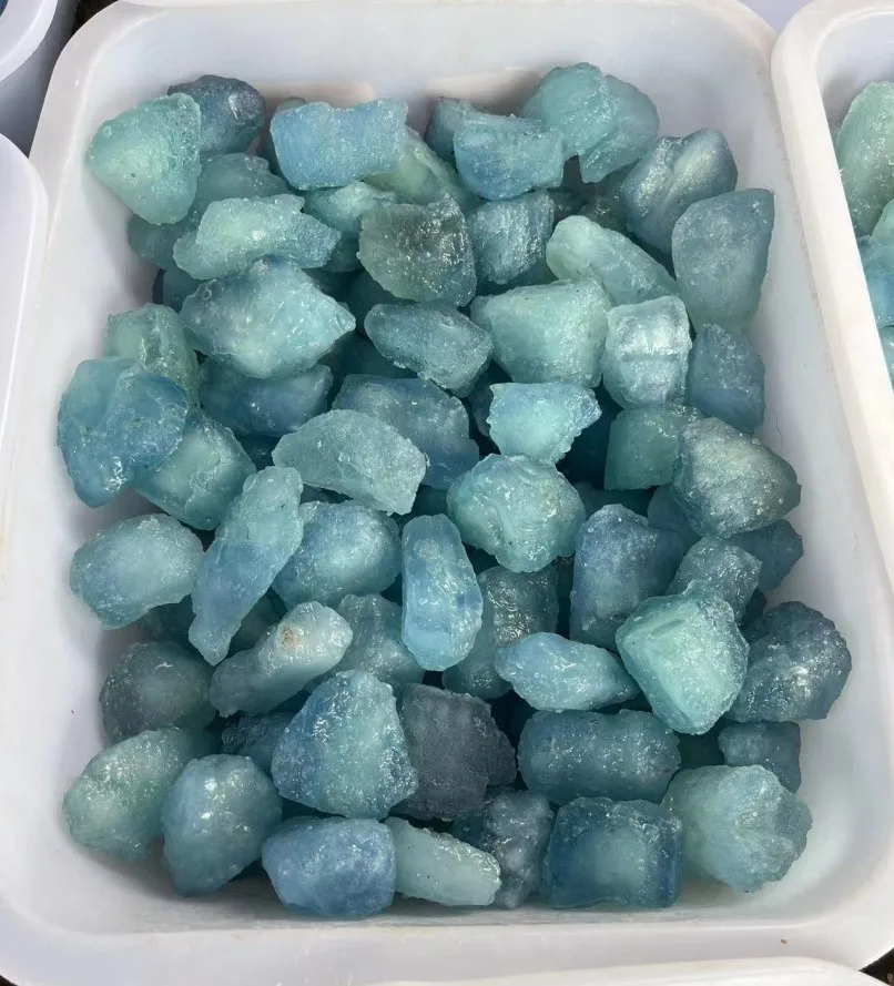 Natural Aquamarine Crystal Chips Gravel Stones Rough Blue Crystal Stone Aquamarine Raw Stone For Healing