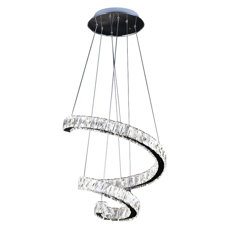 Modern and minimalist indoor living room exhibition hall  spiral shaped irregular crystal lamp