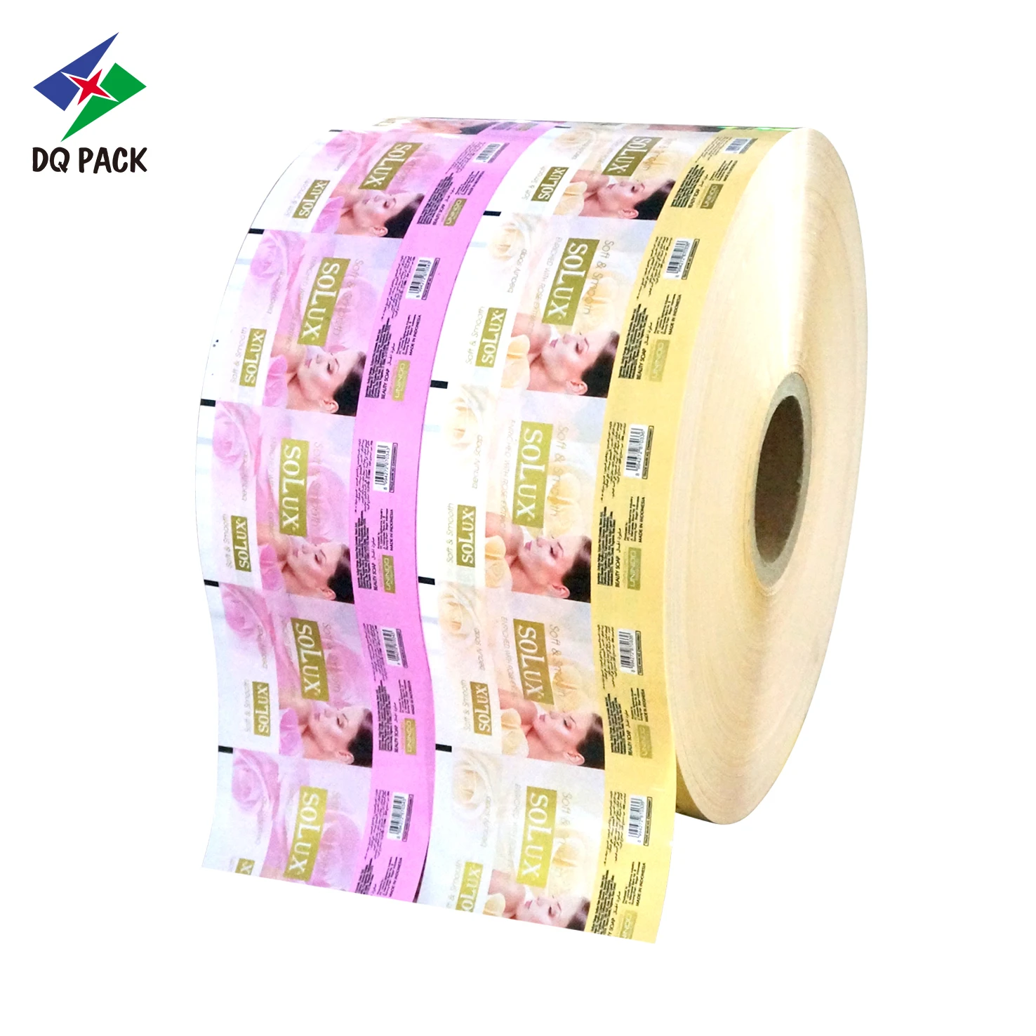 DQ PACK Custtom печать металлизированная рулонная пленка пластиковая бисквитная пищевая Косметическая мыльная упаковочная
