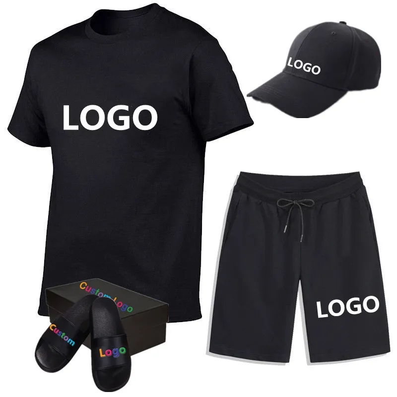 Custom sweatsuits with logo Mens 2021 short sets sweatsuit vendor joggers suits men summer cotton shorts set