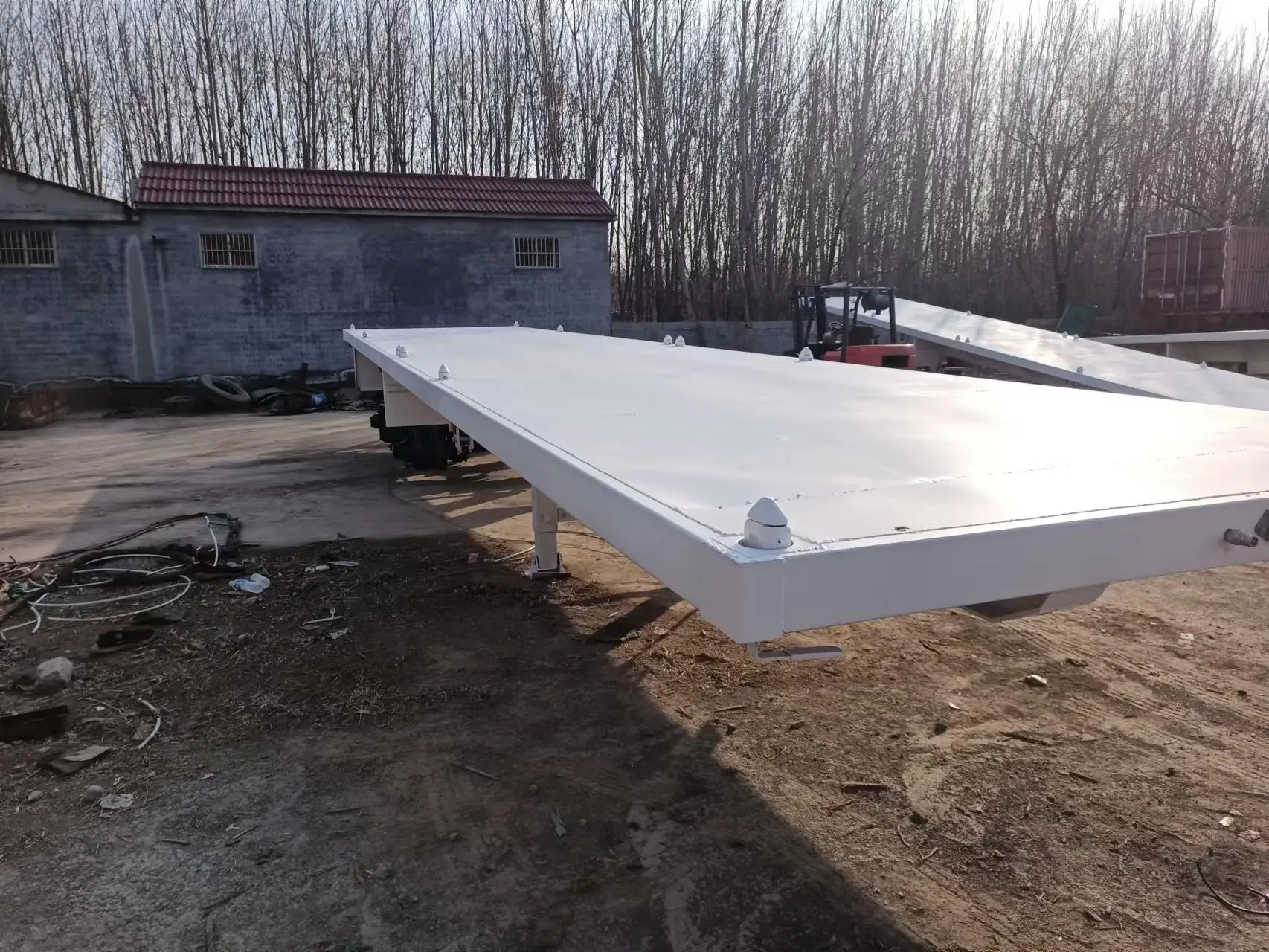 Used 40ft Container Flatbed Semi Trailer With Good Condition