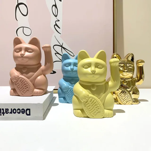  Большой Золотой лидер продаж небольшой минимальный заказ пластиковые керамические розовые зеленые Манеки Неко японские счастливое удачу машущая рукой кошка лучшего