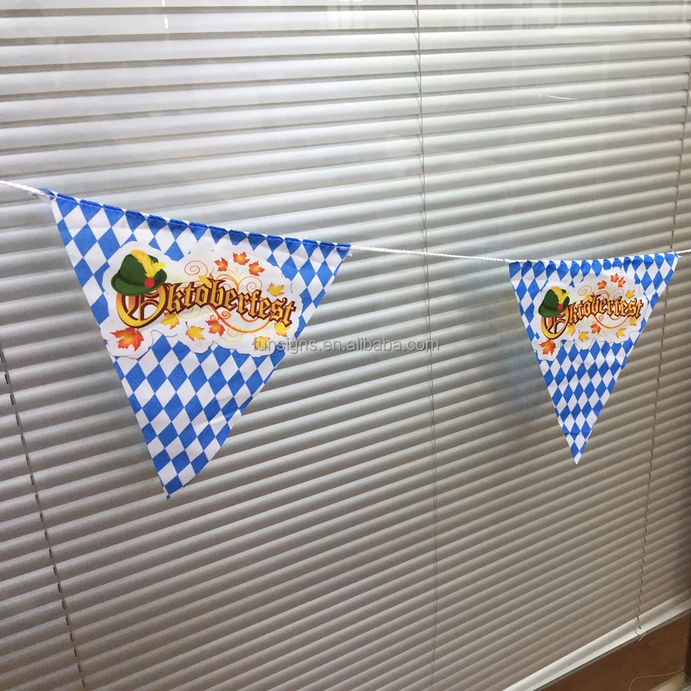 Custom Polyester Fabric Pennant String Flag for Celebration Decoration Triangle Bunting Flag