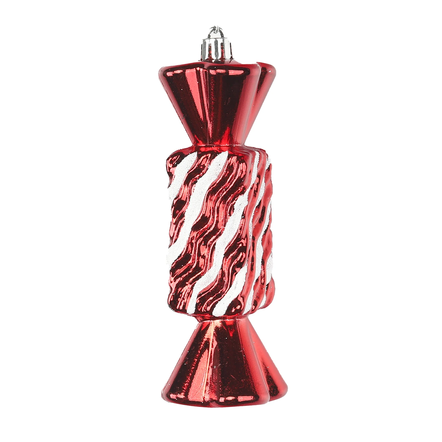 Hanging Glitter Candy Ornaments Christmas Tree Candy Peppermint Ornaments with Golden Ropes for Xmas Party Home Decorations