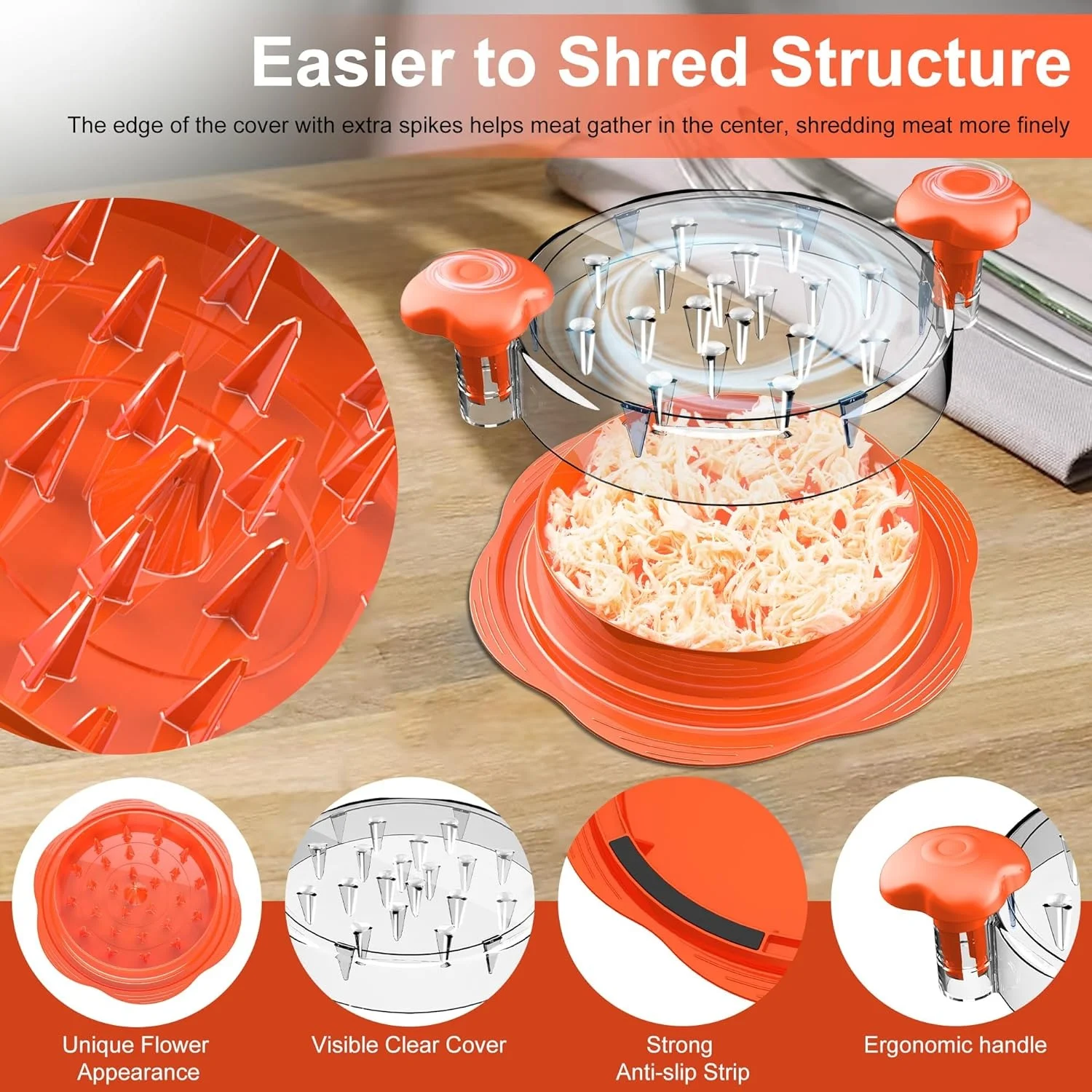 Strong Heat Resistant Chicken Shredder Tool Chicken Shredder Tool With Clear Lid