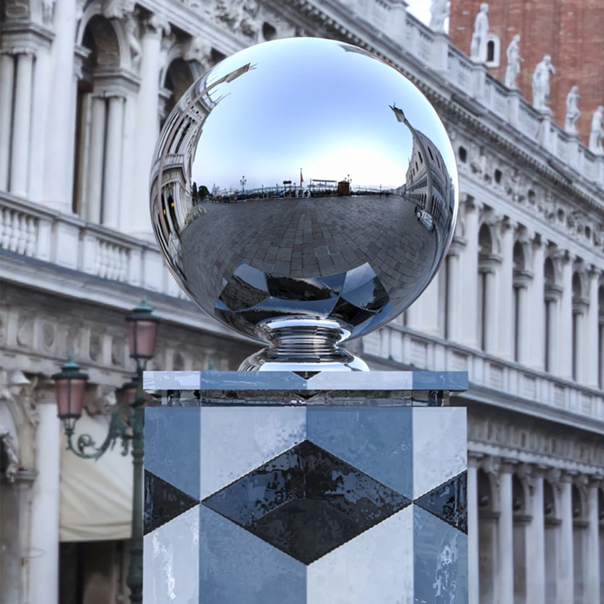 Giant big large hollow gazing ball sphere float 18 6 inch metal stainless steel ball