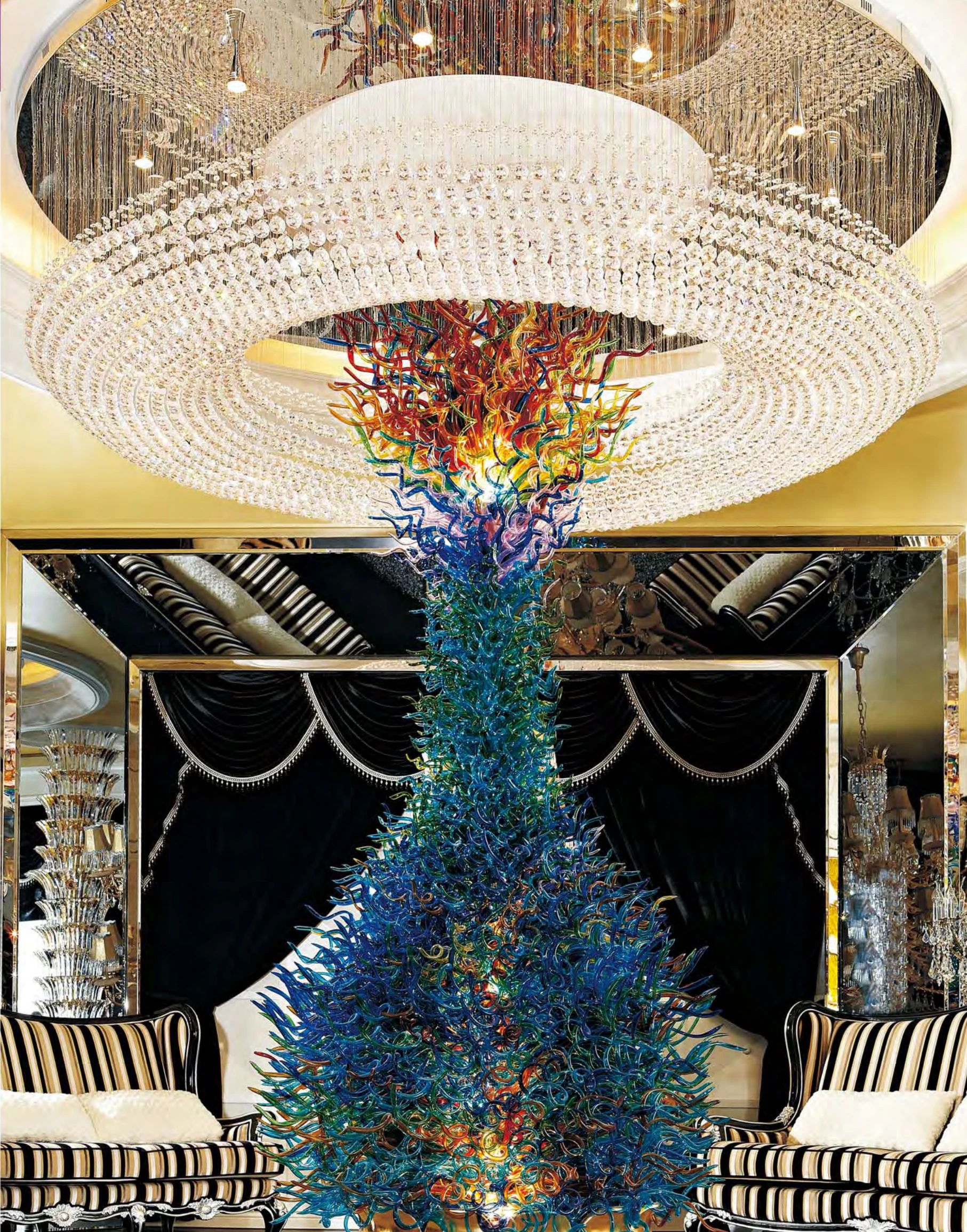 engineering modern decoration luxury wedding decor ceiling lights banquet hall staircase lighting high ceilings chandelier pendant lig