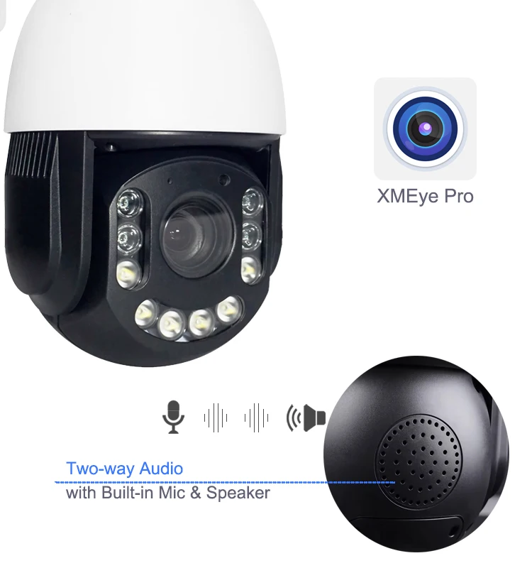 Two Way Audio AI Auto Tracking 20X Zoom 5MP IP Speed Dome PTZ Network Camera with HIK NVR Compatible