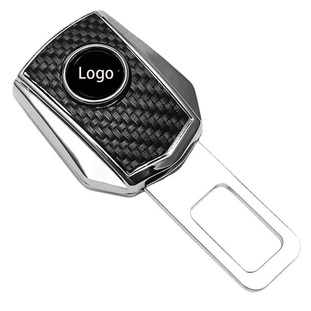 Carbon Fiber High Quality Car Seat safety Belt Clip Extender Lock Plug  Customized Logo Auto Brands Interior Accessories