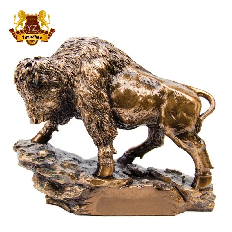Outdoor Garden Bull Sculpture life size bronze buffalo animal statue sculpture for sale