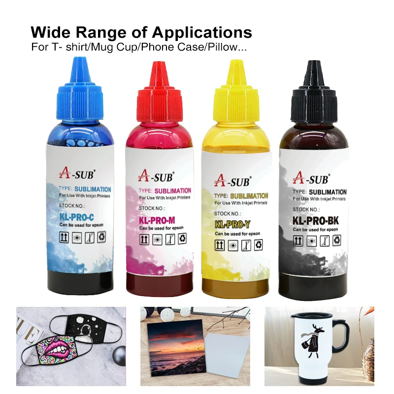 China factory 100 ml/bottle (CMYK) 4 colors/set Sublimation Ink for Epson Digital Printing
