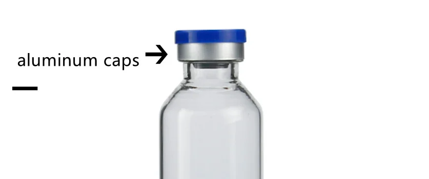 Glass Bottles with Aluminum Caps and Rubber Plug 1-100ml Glass Vial Cheaper Price Screen Printing Cosmetic Clear Round Cap ISO
