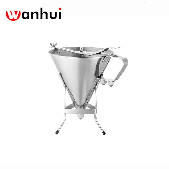 
Stainless Steel Waffle Pancake Batter Dispenser Oil Funnel Octopus Balls Tools,Meatball Funnel With rack 