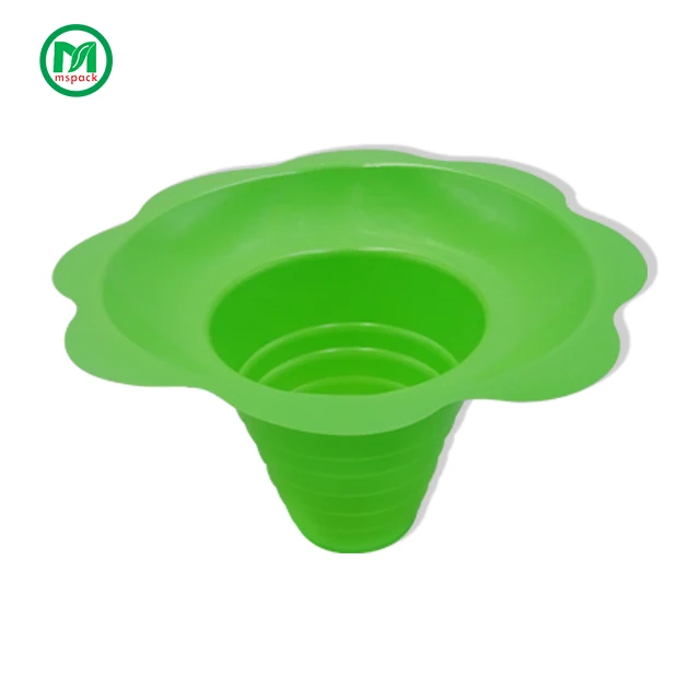 Stock Disposable PET PS 80ml 150ml 250ml 450ml Sundae Smoothie Gelato Cone Flower Shape Ice Cream Plastic Cup