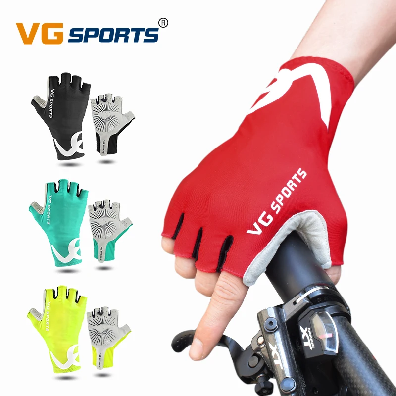
VG Sports Cycling Gloves Half Finger MTB Road Bike Lycra Breathable Anti-Slip Gel Touch Screen Shockproof Biking Gloves For Men 