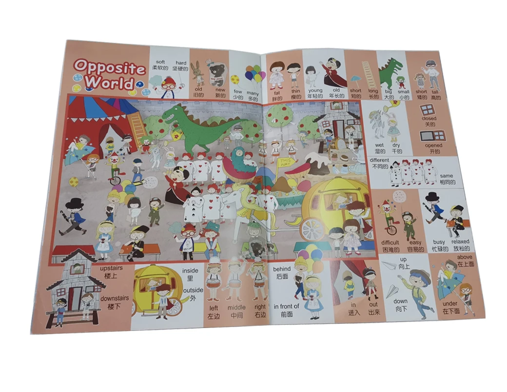 Bilingual word audio books situation teaching books for kids with talking pen