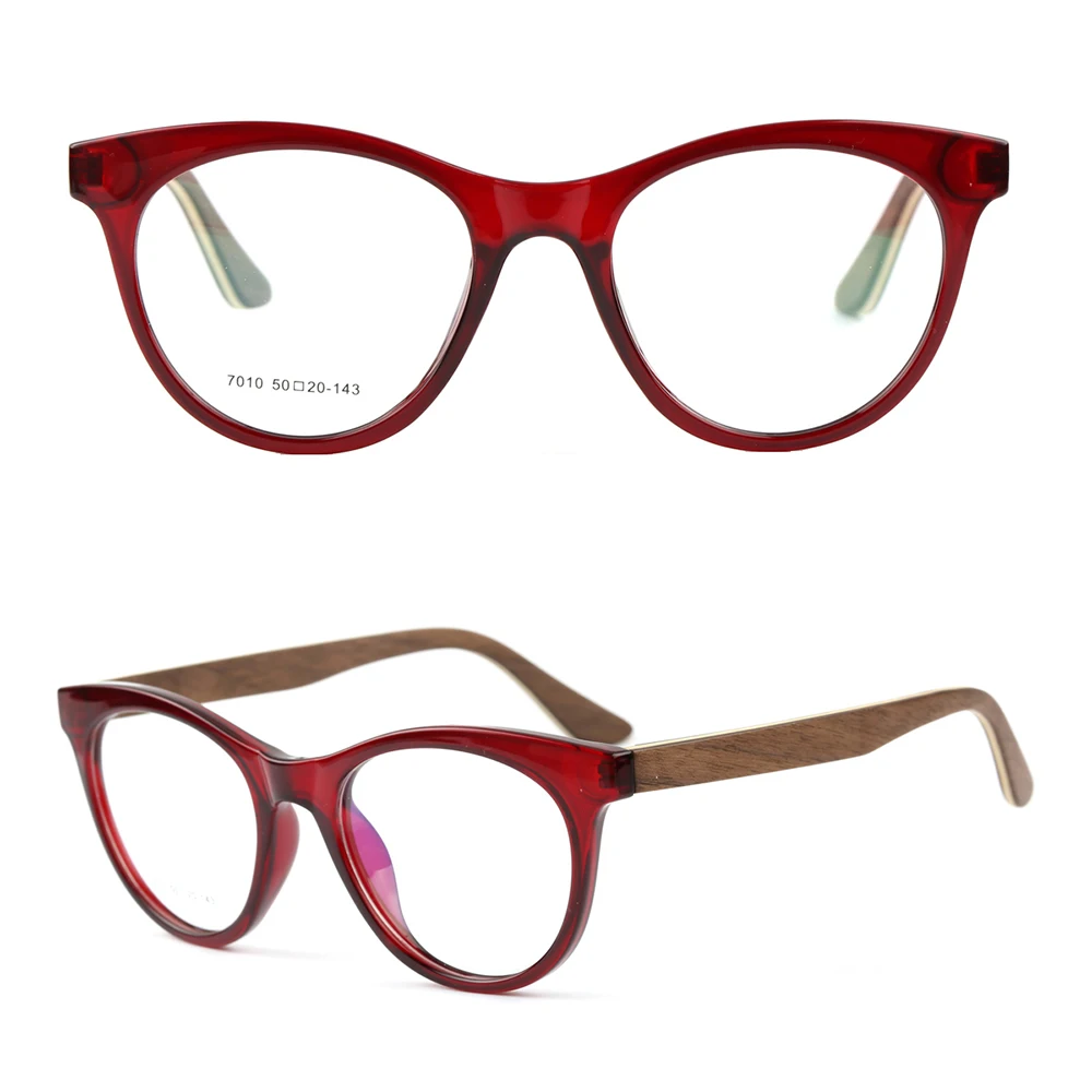 Оптовая продажа 7010, оптические деревянные дужки кошачий глаз tr90