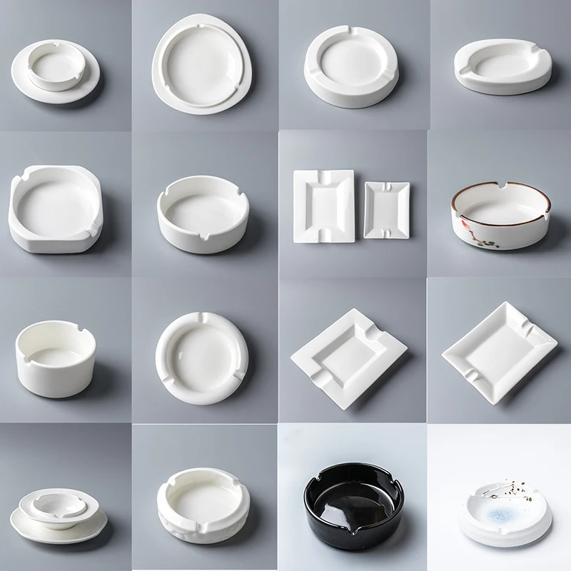 Wholesale round ashtray porcelain cigar ashtray colors ceramics ashtray customize logo for hotel