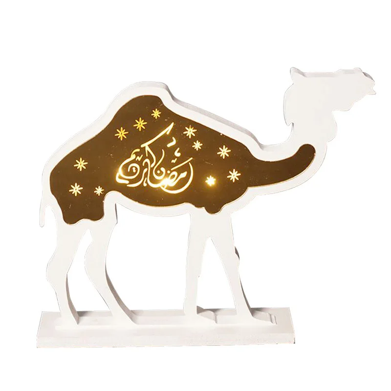 Ramadan Decorations Wood Muslim Crafts Eid Mubarak Gift Eid Mubarak Pattern Desktop Decoration Wholesale Supplies