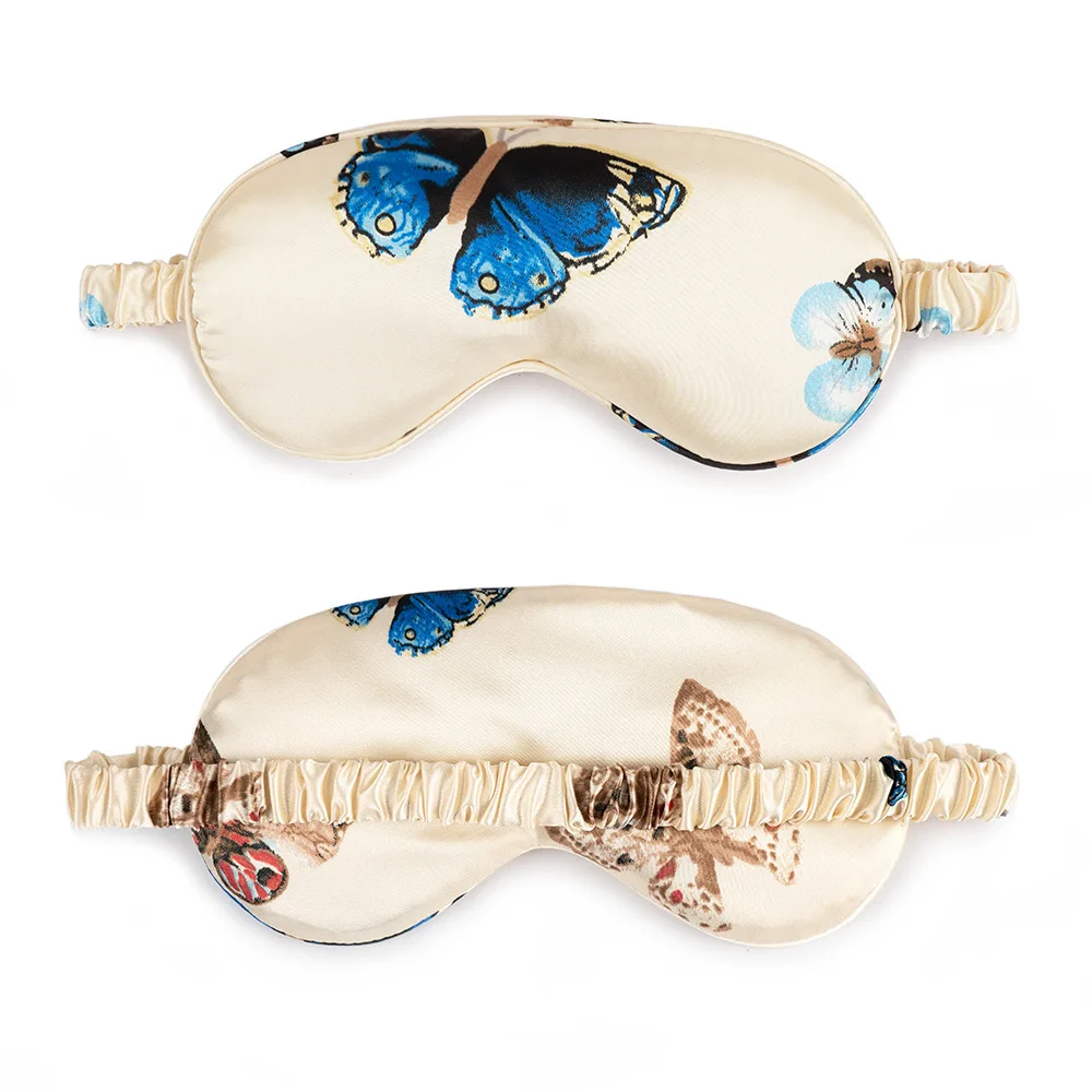 2023 Double face Animal pattern silk eye mask Mulberry silk shade sleep aid eye mask for man and woman