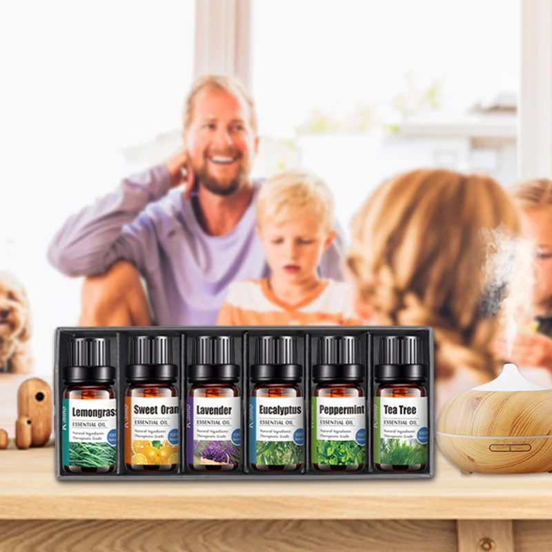 10ML 6 Pack Essential Oils 100% Pure Therapeutic Grade Oils kit Top 6 Aromatherapy Oils Gift Set