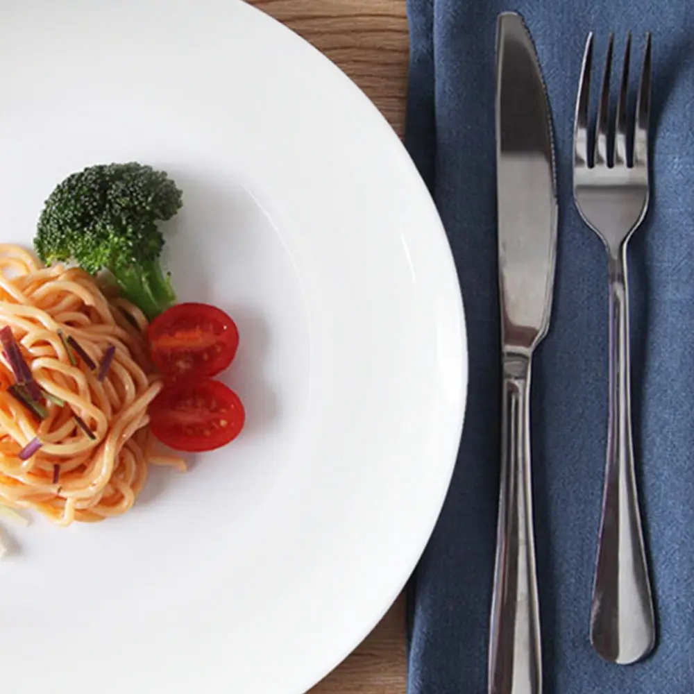 Wholesale 2024 Custom White Porcelain Ceramic Restaurant Desert Plates Chinese Turkish round Shape Engraving Technique Food Use