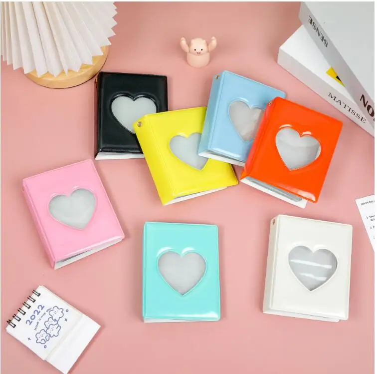Wholesale Hollowed Heart Shape Mirror 3-Inch Single Grid Polaroid Photo Album Star-Chasing Aidou Album Mini Truck Storage Book