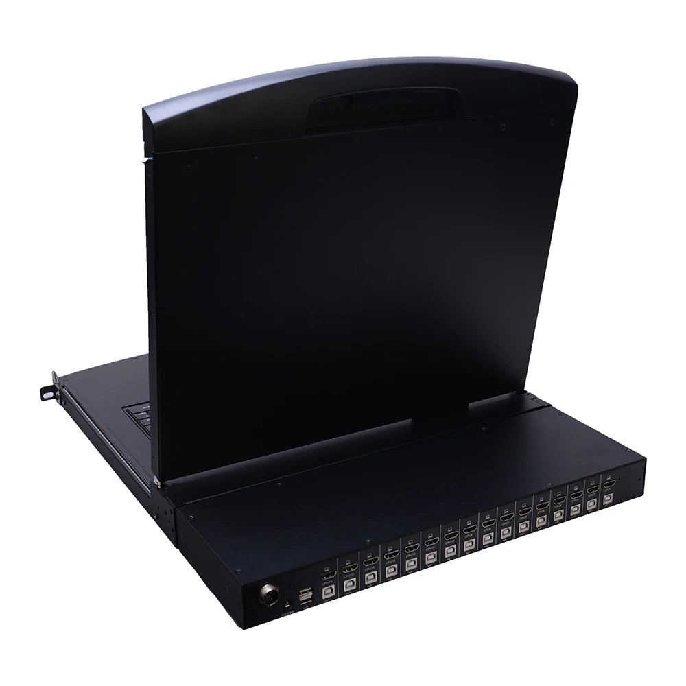 Single USB Console Control 1080P Resolution 16 Port HDMI LCD KVM Console With Monitor
