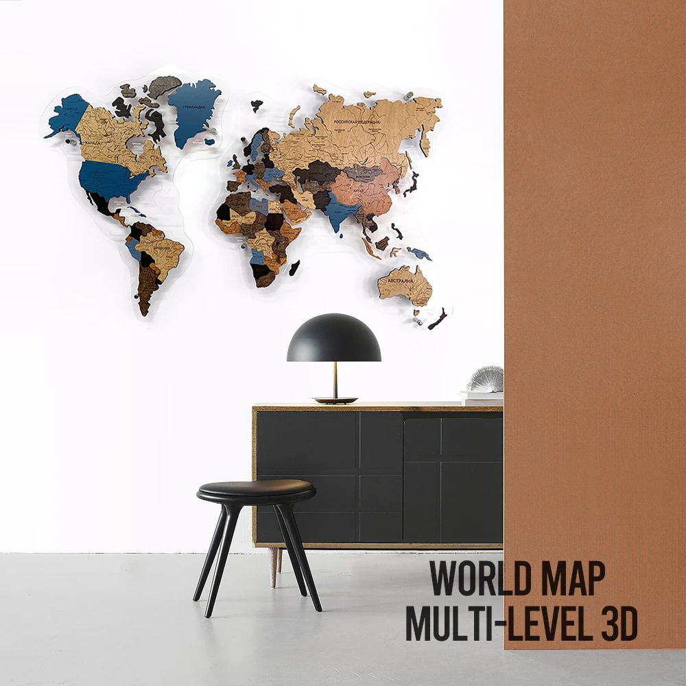 3d wooden world map puzzle world for kids wall sticker decor scratch off world travel wood clock ship fast sticker