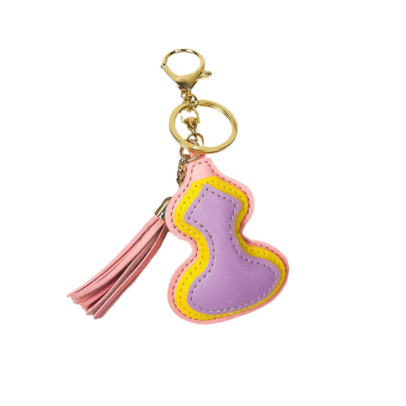 PU Leather Gourd Tassels Pendant Lucky Bag Pendant Handing Car Keychain  Key  Holder