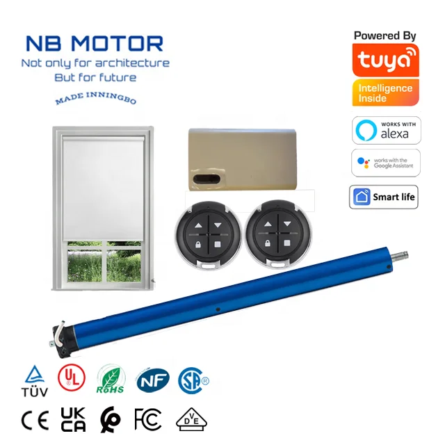 NB MOTOR Motorized Electric 45mm 50Nm Standard AC Tubular Motor for Automatic Window&Door with Remote Controller