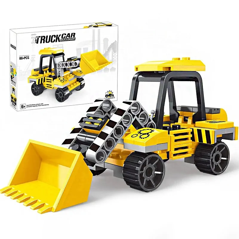 NK toys DIY Assembly brick truck game bulldozer building block toy truck car boys toy gift
