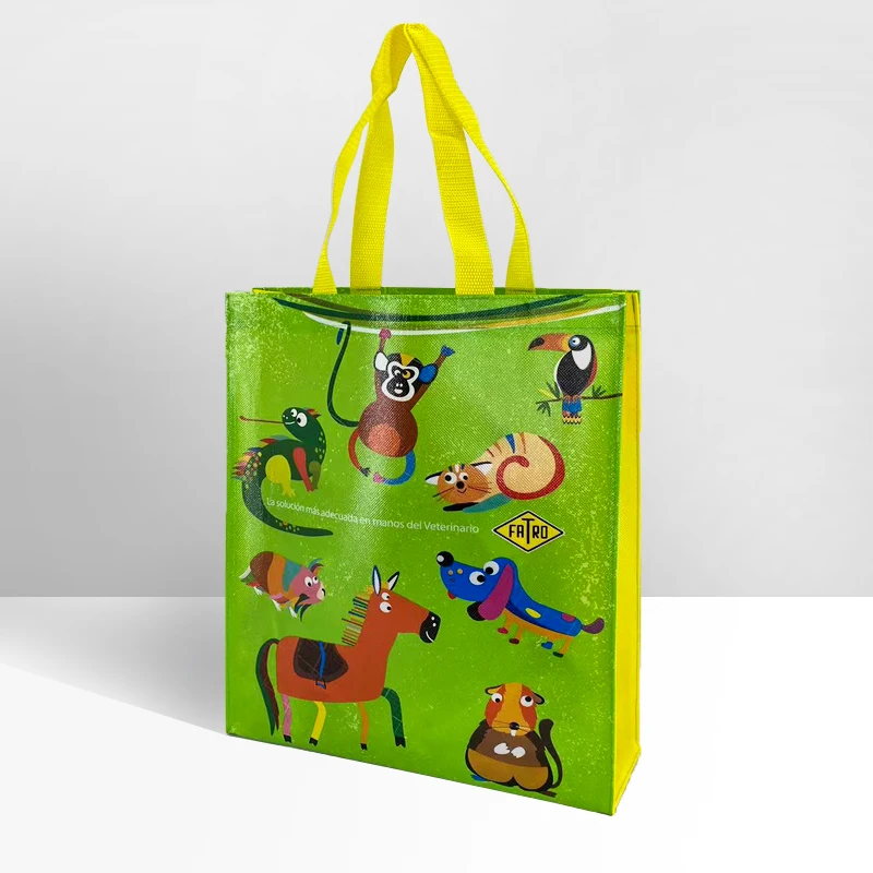 PP non woven laminated Promotions Advertising Animal Prints Pattern Woven Shopping Bag