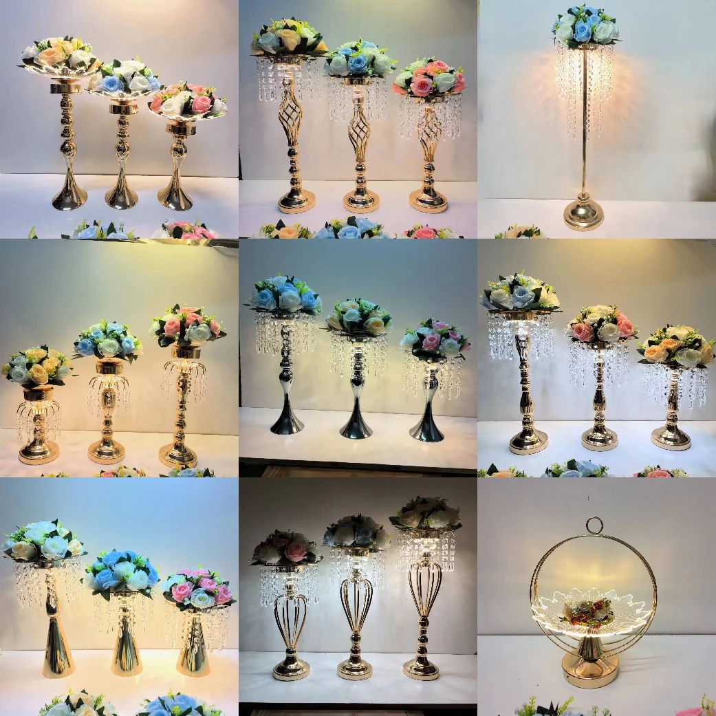 Other Wedding Centrepiece Decorations Crystal Pedestal 5 Arms Flower Lighting Pillars Plinths Display Stands Road Guide Lead