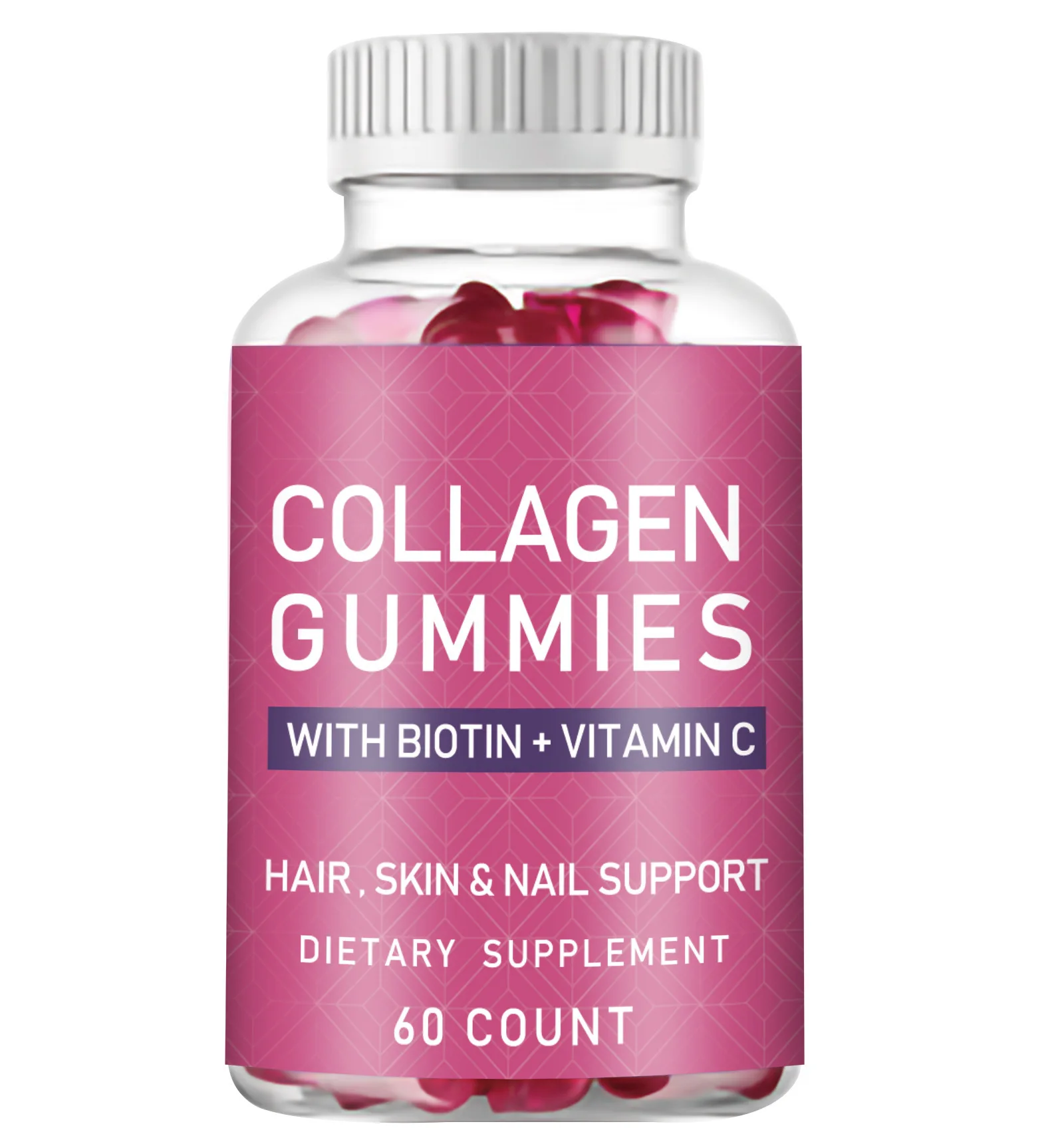 OEM/ODM Collagen Supplements Skin Whitening Collagen Vitamin C Gummy Beauty Hair Skin Collagen Gummies