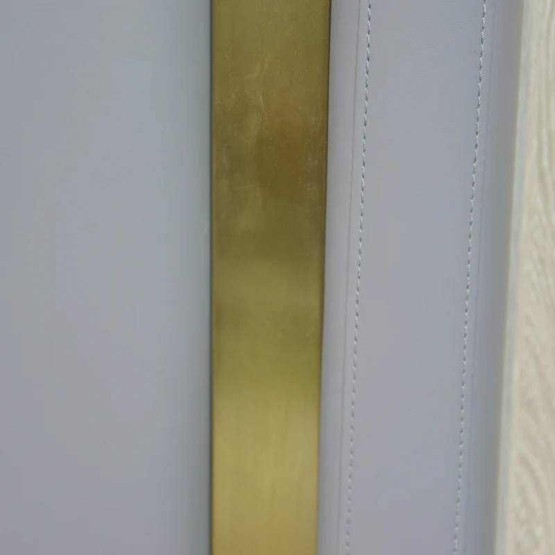 Cheap luxurious modern king size leather beds with golden stainless steel frame on promotion