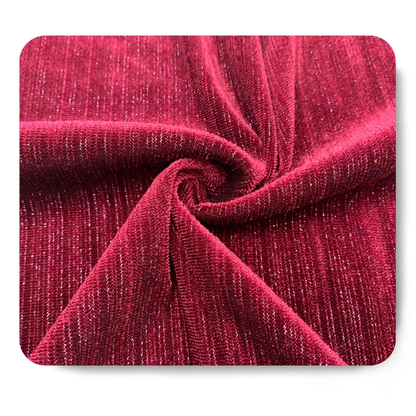 One Side KS RIB VELVET LUREX STRIPE Fabrics Super Soft Comfortable Stretch  Velvet Fabric for weeding dress
