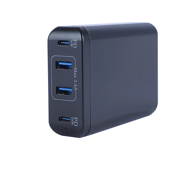 
75W Multi USB Port Charger Two 2.4A USB Ports and Two Type-C PD USB Port 