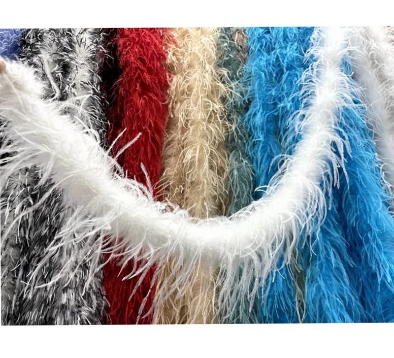 Factory Customized Cheap 13-15 cm Curly Ostrich Feather Boas For Feather Handbag Dress Clothing Decoration