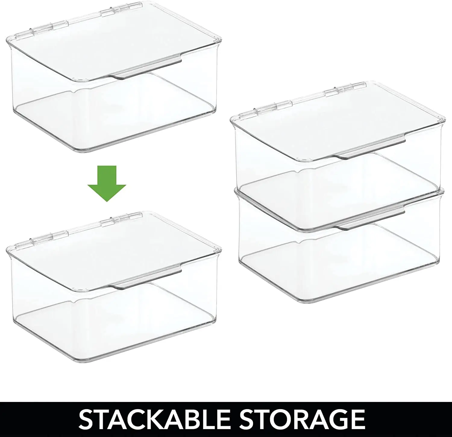 Plastic Small Stackable Divided Battery Storage Organizer Box with Hinged Lid for  D 9 Volt Sizes Great Storage