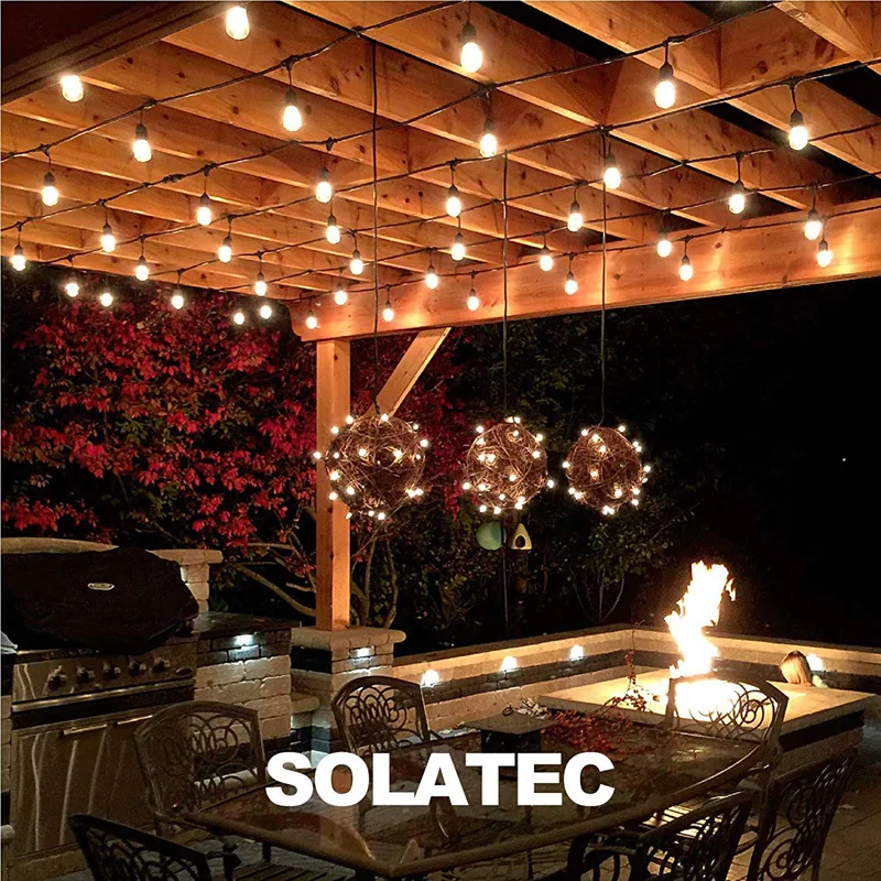 Christmas Lights 48ft 15 E26 Bulbs Outdoor Bistro Decorative LED String Lights holiday wedding party waterproof