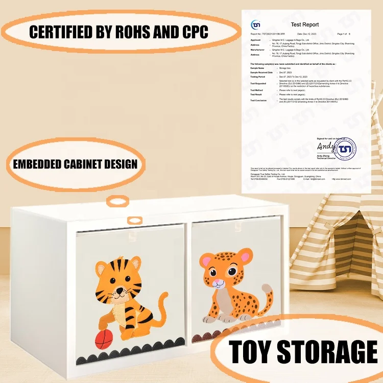 Kids Cloth Organizer Cute Safe And Environmentally Friendly Fabric Storage Bins Child Toy Storage Organizer Cabinet With Handles