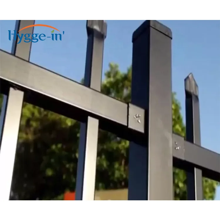 Custom Ornaments Industrial Safety Contemporary Backyard Heavy Duty Security Wall Grill Square Tube Iron Steel Metal Fence Panel