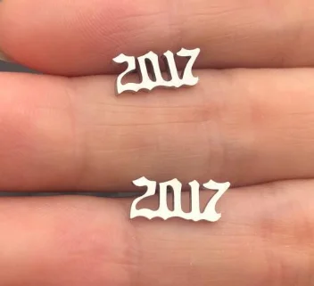 wholesale fashion women silver color year earrings jewelry earring stainless steel ear stud China Manufacturer Supplier