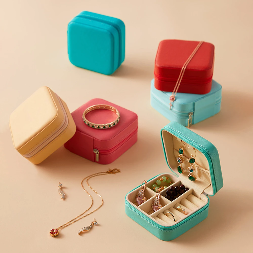 Peishang Custom Services High Quality Simple Mini Travel Portable Ring Earrings Necklace Bracelet Jewelry Storage Box