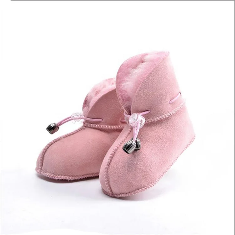 Оптовая продажа, обувь для младенцев из натуральной овечьей кожи, детские зимние сапоги для детей