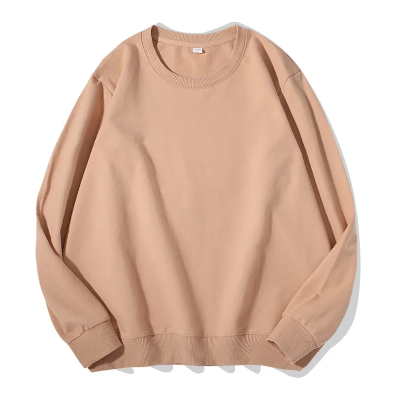 High quality Cotton Blank Unisex Oversized women cute colors 100% cotton crewneck sweatshirt